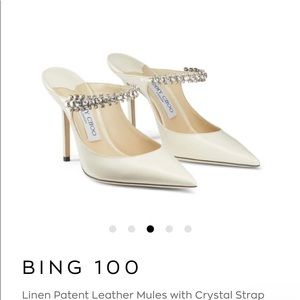 Jimmy Choo - Bing Patent Crystal Embellished Mules